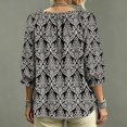thumbnail image 5 of Polka Dot Lace Up Blouse Casual 3/4 Length Sleeve Tops V Neck Top Drawstring Ruffle 3/4 Sleeve Summer Casual Flowy Tops, 5 of 5