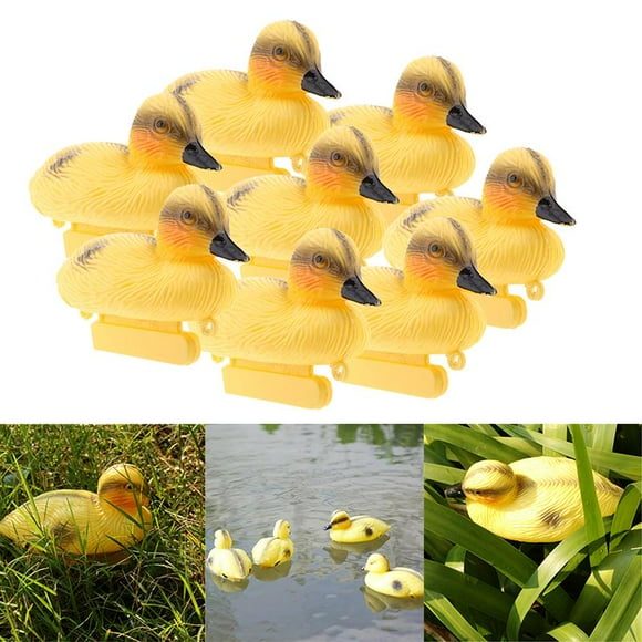 Señuelo Flotante Cola Patitos flotantes señuelo 8 Unids set 5'' Plástico Pequeño Amarillo