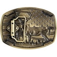 thumbnail image 2 of Patriotic American flag Elk Deer Norse Viking Deer Head Punk Rodeo Deer Western Cowboy Belt Buckle Deer Belt Buckle for Men, 2 of 9