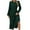 Army Green, variant on BVOFAR Women's Elegant Pleated Dress Lantern Sleeve Crew Neck A Line Dresses Solid Color Party Maxi Dresses with Belt