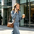 thumbnail image 2 of Trendy Crossbody Bags for Women, Small Shoulder Bag Messenger Bag Cross Body Travel Purse Handbag Wallet with Adjustable Strap, PU Leather, Brown, 2 of 7