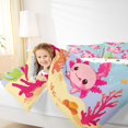thumbnail image 4 of Manfei Kawaii Axolotl 3 Pieces Queen Comforter Set for Teens Kids,Cartoon Animal Ultra Soft Bedding Sets,Cute Marine Salamander Bedding Comforter Set Breathable,Lightweight Room Decor,Reversible, 4 of 8