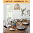 thumbnail image 5 of 13 Inch Round Placemats Set of 4, Fall Maple Leaf Non Slip Heat Insulation PP Table Mats, Thanksgiving Yellow Orange Plant Black Washable Place Mats for Kitchen Dining Party Table Decor, 5 of 7