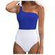 thumbnail image 1 of Gibobby Trajes de Natación para Mujer Traje de baño Bloque de baño Color Traje de mujer Bowknot Traje de baño de una pieza Hombro Un traje de baño Tankin(Azul,XL), 1 of 5