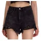 thumbnail image 1 of Short Mujer Mezclilla De Cintura Alta Negro Crudos Rasgados, 1 of 8