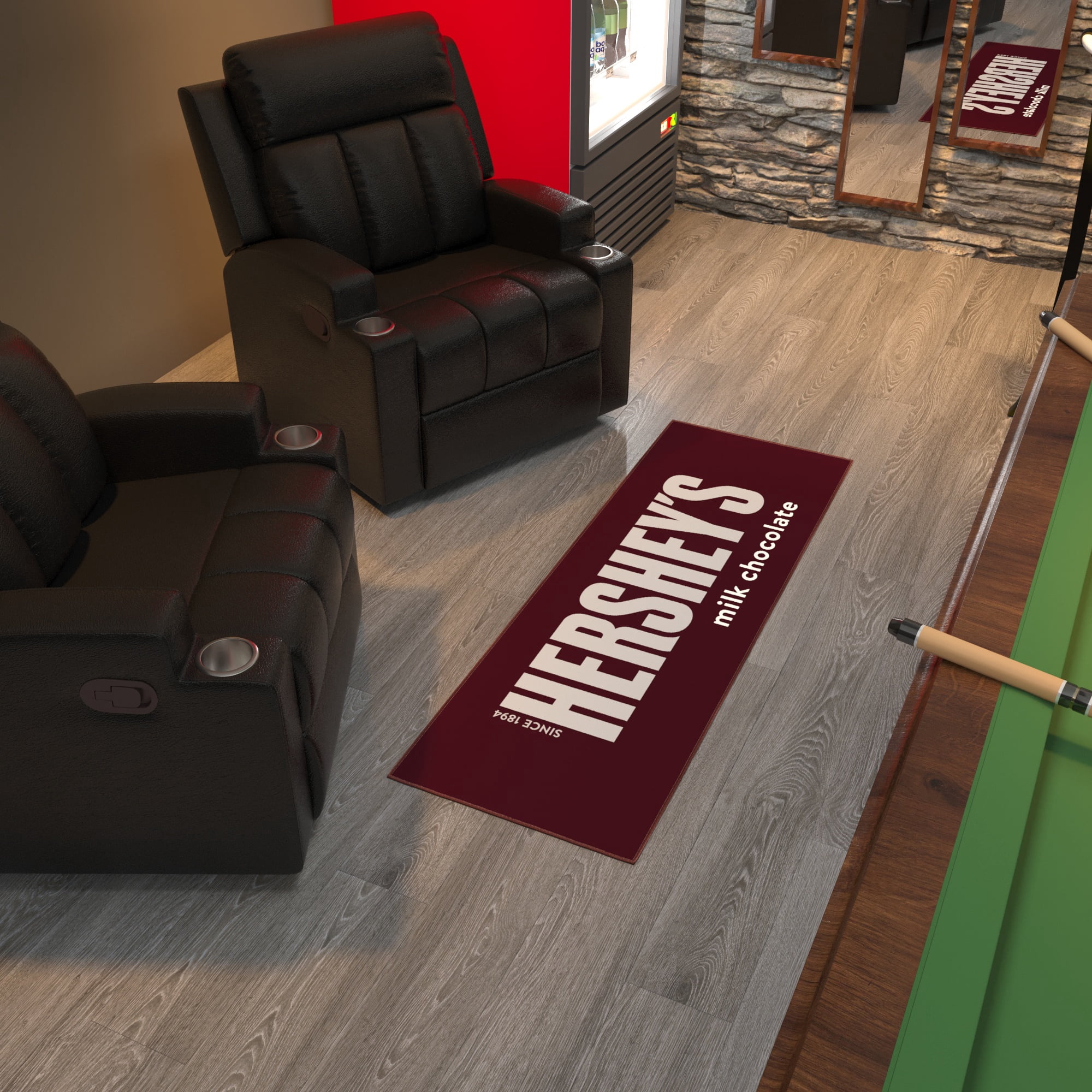 Ottomanson Hershey Logo Machine Washable Non-Slip Rubberback 2x5 Runner Rug, 20"x 59", Brown