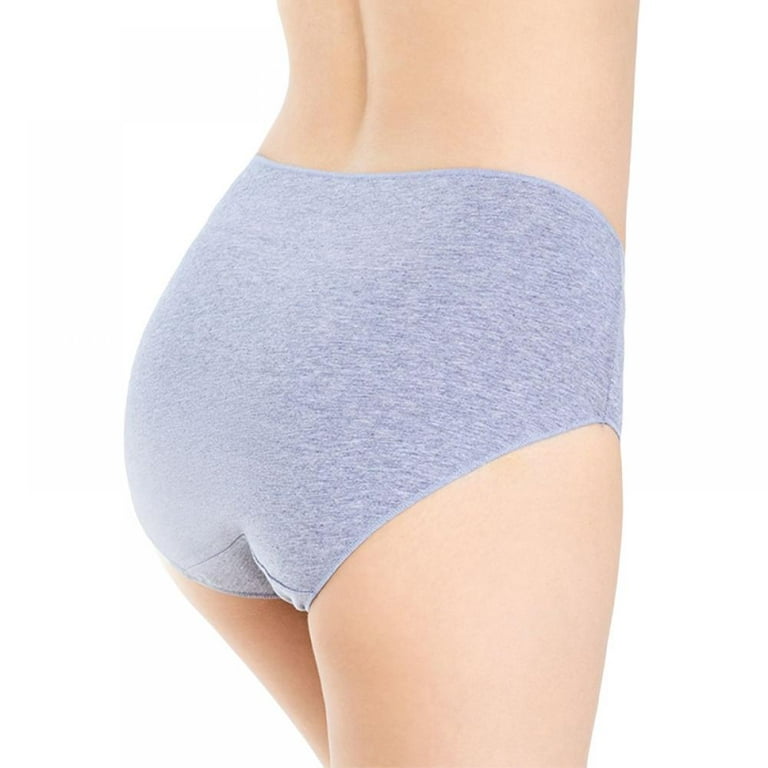 Women's Half Wrapped Hip Solid Color Briefs Cotton Comfortable Large Size  High Waisted Moisture-Wicking Full Coverage Panties S-XXL(3-Packs)