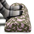 thumbnail image 3 of Nature Art Foot Rest, Hand Drawn Falling Green Leaves Pattern in Sketchy Style on Pink Background, Non-Slip Backing Adjustable Ergonomic Memory Foam Leg Support for Office, Multicolor, by Ambesonne, 3 of 5