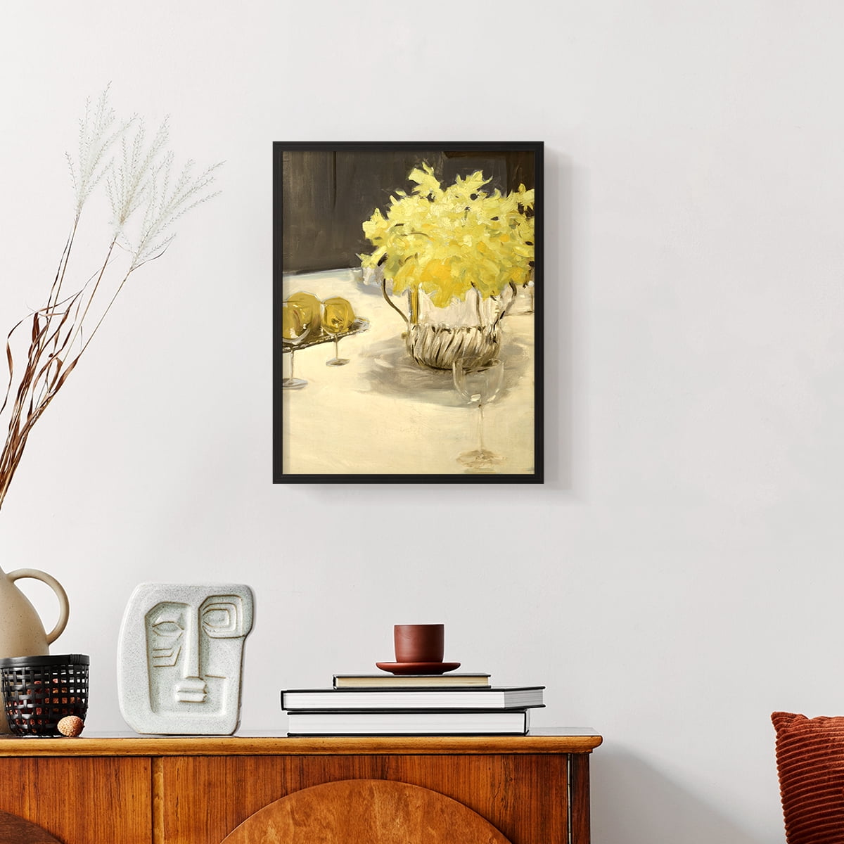 Vintage Floral Print CCXLIX - 14in. x 11in. Vintage Framed Print in Black Wood Frame