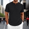 thumbnail image 2 of FINALGANG Mens Solid Color Short Sleeve Cable Knit Polo TShirt For Business Casual Office Wear Daily Summer Outdoor Activities Black XXXL, 2 of 7