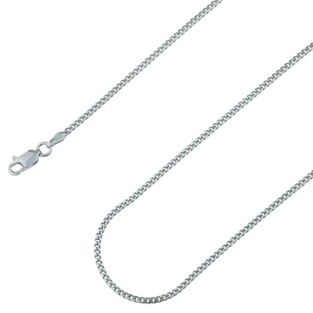 925 Sterling Silver, Miami Cuban Curb Rhodium Finish 1.7mm Necklace - Hypoallergenic and Tarnish Resistant - By Oliver & Navy