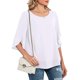 thumbnail image 3 of Pntutb moda mujer casual cuello redondo suelta tops 3/4 manga gasa blusa camisa tops Pntutb Pntutb-6931, 3 of 5