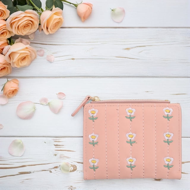 FUTUREORYY Cartera Bordada Para Mujer Con Múltiples Ranuras Y En Color Rosa