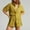 Gold, variant on Womens Cotton Summer Casual 2 Piece Outfits Short Sleeve Button Down Shirts Drawstring Shorts Fashion Tracksuit