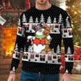 thumbnail image 2 of Mens Christmas Sweater Funny Xmas Holiday Sweater for Winter Patterns Loose Long Sleeve Knit Tops, 2 of 4