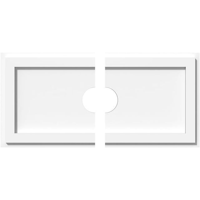 Ekena Millwork CMP22X11RE2-03000 3 in. ID x 7.5 in. Rectangle Architectural Grade PVC Contemporary Ceiling Medallion - 2 Piece