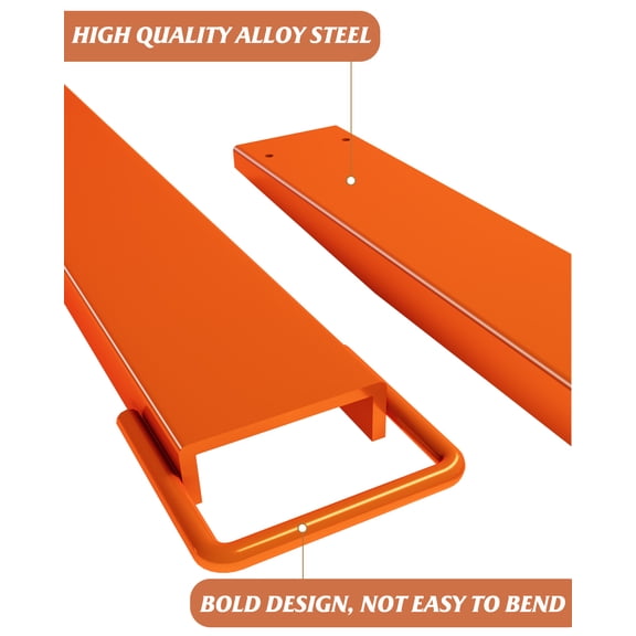 Heavy Duty Steel Pallet Fork Extensions for Forklift Trucks – 96 Inch x 4.5 Inch, Durable Attachment for Enhanced Load Handling – Orange – Variant: Length 96 inches, orange color