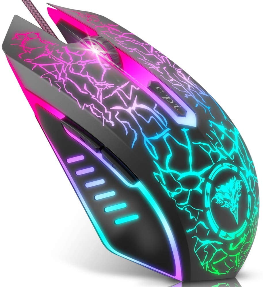 BENGOO Gaming Mouse Wired, USB Optical Computer Mice with RGB Backlit