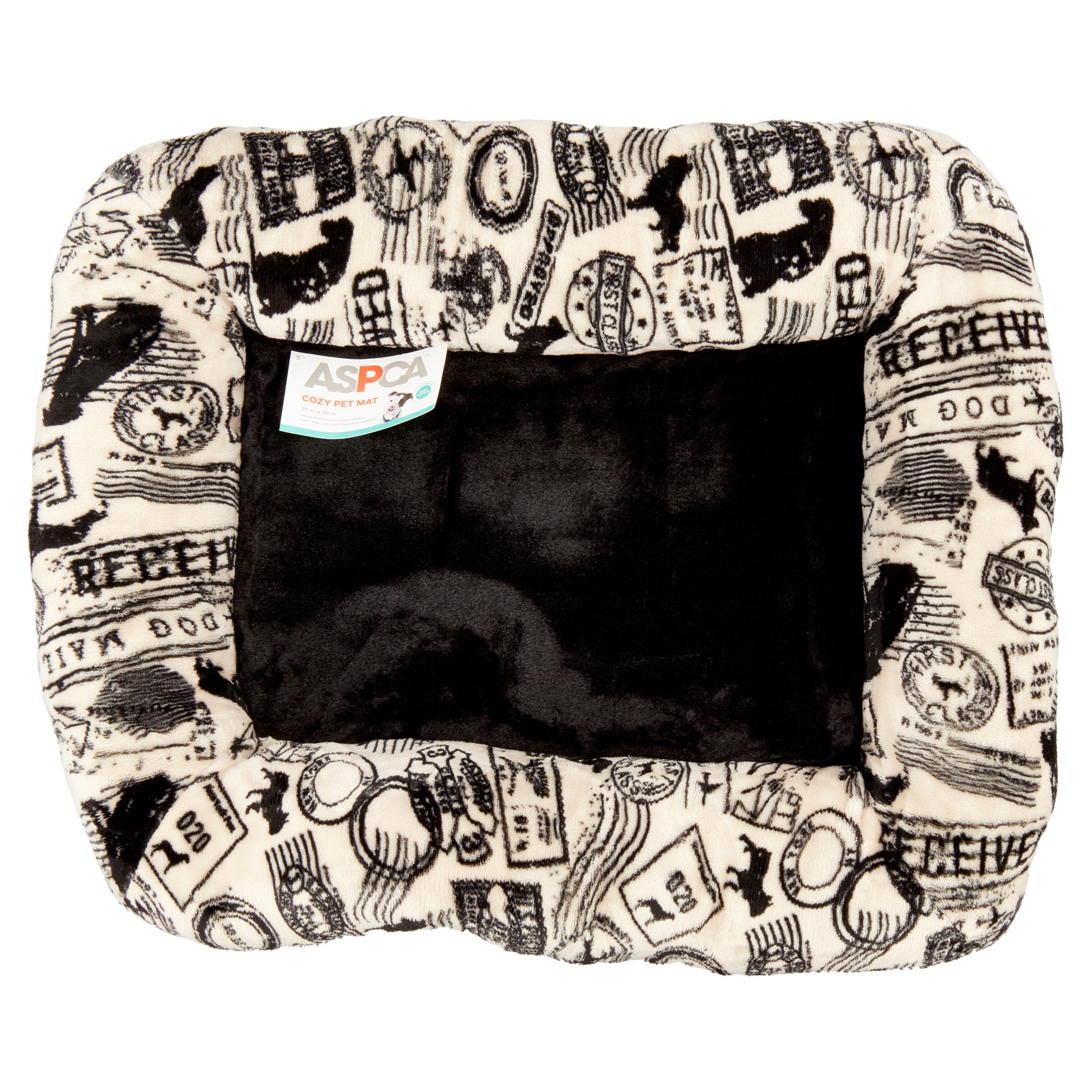 ASPCA Cozy Dog Stamps Pet Mat, 25" X 20", Tan