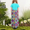 thumbnail image 4 of Robe Décontractée pour Filles avec Poches, Manches Courtes, Col Rond, Polyester Léger, Jupe Longue, pour Âges de 4 à 14 Ans, 4 of 5