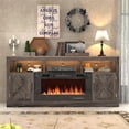 thumbnail image 6 of ChVans Fireplace TV Stand for TVs up to 80" with 36" Electric Fireplace, Farmhouse Entertainment Center with LED, Wooden Media Console for Living Room, Bedroom, 6 of 9