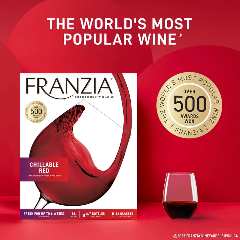 Franzia Chillable Red , 5 L Bag in Box, 9.0% ABV - Walmart.com