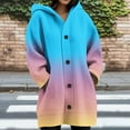 thumbnail image 3 of Scyoekwg Winter Coats for Women Long Sleeve Hooded Coats Casual Loose Gradient Fashion Button Jacket with Pocket (Hot Pink,XL), 3 of 5