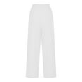 thumbnail image 3 of Utoimkio Women's Wide Leg Flowy Lounge Pants High Waisted Drawstring Casual Loose Summer Pants for Women with Pockets, 3 of 8