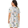 thumbnail image 2 of Bixox Easter Rabbit Pattern Women's Nightgown, Soft & Breathable Sleepwear, Round Neck Knee-Length Pajama Dress,Loungewear for Home & Sleep, 2 of 7