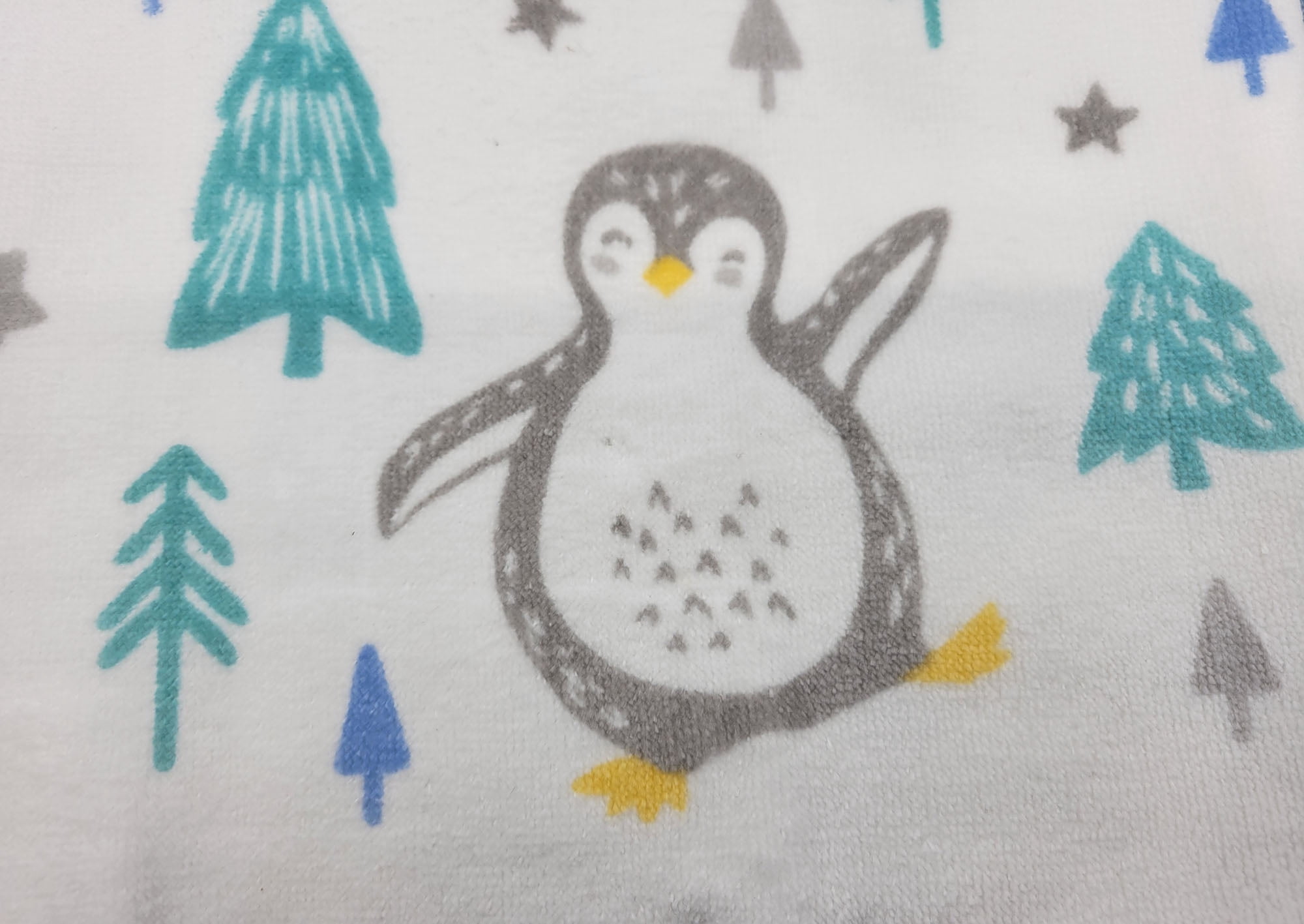 2 Piece Blue Penguin Hand and Bath Towel Set, Cotton, by Marmalade