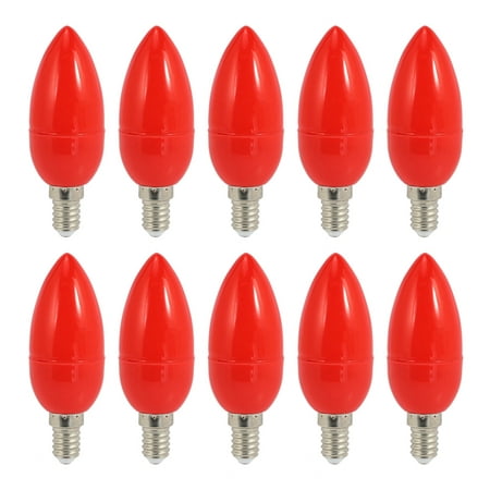 

10X LED Candle Light Candle Light Bulbs Red Fortune Lamp God Lights Energy Saving Candle Lights E14