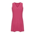 thumbnail image 5 of Women's Summer Sleeveless V-Neck Dress, Solid Color with Side Slit Design, Comfortable & Stylish for Casual or Beach Wear, 5 of 5