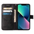 thumbnail image 4 of for iPhone 14 Case Wallet, for Women Men with Card Holder & Magnetic Cover & Kickstand Strap Glitter PU Leather Flip Flower Butterfly Pattern Case for iPhone 14 6.1 inch 2022,Black, 4 of 6
