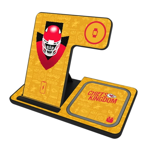Keyscaper Black Kansas City Chiefs 3-in-1 Charging Station