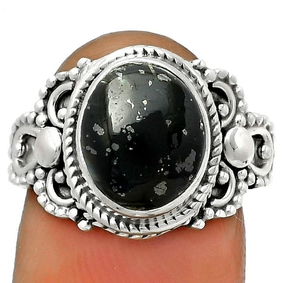 Natural Nuummite 925 Sterling Silver Ring s.7.5 Jewelry R-1170 SDR179423