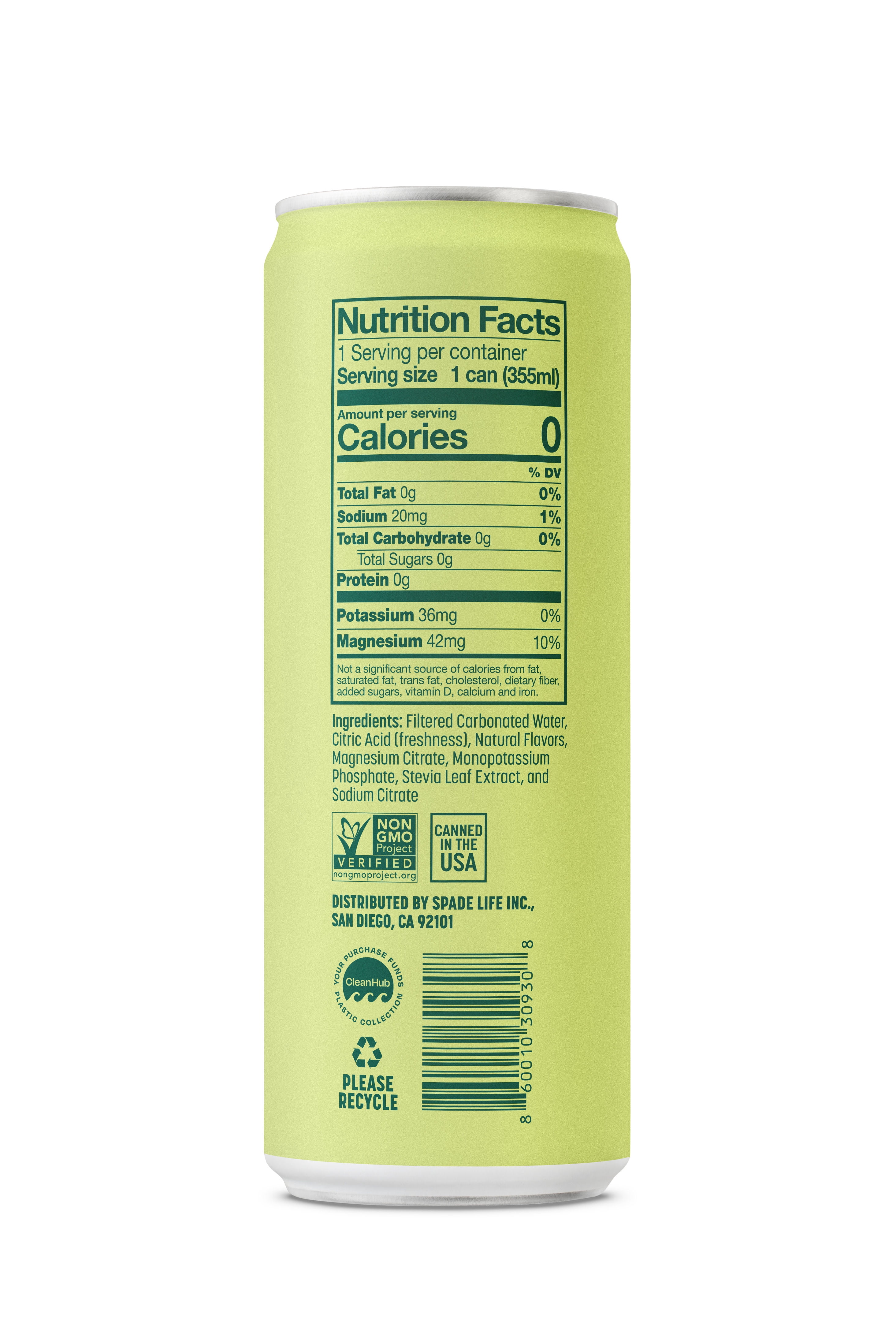 Spade Yuzu Lime Soda - Premium All-Natural, 0 Sugar, 0 Calorie, Electrolyte, Healthy Non GMO