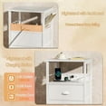 thumbnail image 5 of Nightstand with Charging Station, Black Night Stand with 2 Fabric Drawers, Side Table with USB Ports, End Table with Storage Shelf, for Living Room/Bedroom, 5 of 9