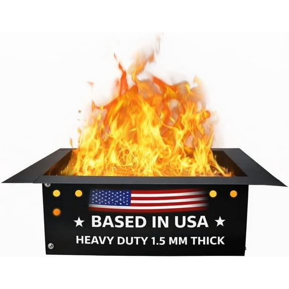 FEBTECH Smokeless Fire Ring Liner - Square Carbon Steel 32 inch OD & 24 Inch ID Square Fire Pit Insert with Heat Resistant Coating