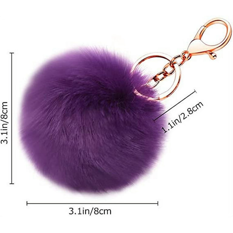 Fluffy Bunnies Fuzzy Fur Ball Pom Pom keychain- Bunny Keychain