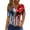 S12-Multicolor, variant on successthop Patriotic Shirts for Women Flags Plus Size USA Birthday T Shirt Holiday Top V Neck 3/4 Sleeve Clothes L
