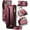 Burgundy, variant on Leather Case for iPhone Air Case, Crossbody Wallet Phone Case for iPhone Air with RFID Blocking Kickstand, Anti-Drop Wireless Charging Card Slots, PU Leather Shoulder Bag Clutch Adjustable Strap