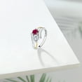 thumbnail image 4 of Gem Stone King 925 Silver and 10K Yellow Gold Ring Round Red Created Ruby and Moissanite (1.52 Cttw, Size 7), 4 of 5