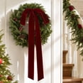 thumbnail image 4 of 2026 Christmas Indoor Decoration Long Velvet Bow With Long Streamers Large Decorative Velvet Ribbon Bow For Christmas Tree Staircase Railing Wreath Home Holiday Decor, 4 of 7