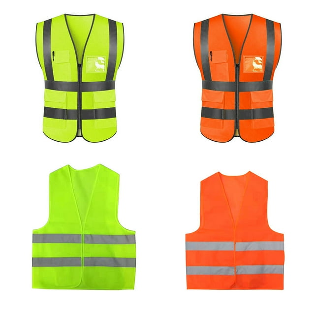 justharion Women Men Night Work Reflective Vest Construction Traffic Breathable Mesh Workwear A Type