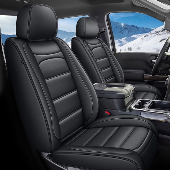 Custom Fit for 2014-2021 Toyota Tundra Crewmax Double Cab Faux Leather Truck Pickup Cars Leather Waterproof Truck Seat Waterproof Protector Full Set