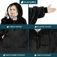 thumbnail image 4 of PAVILIA Blanket Hoodie for Women Black, Sherpa Wearable Blanket Men, Cozy Oversized Sweatshirt Blanket, Warm Fleece Hooded Blanket Sweater with Sleeves and Two Big Pocket, Black, 4 of 9
