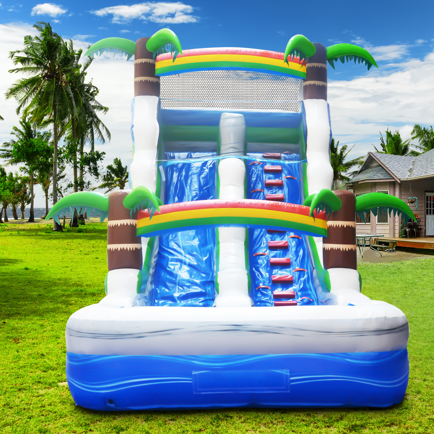GOOSH 11 ft x 26 ft Inflatable Water Slide with Air Blower, Blow Up
