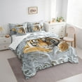 thumbnail image 3 of Castle Fairy Tiger Animal 7pcs Bedding Comforter Set,Jungle Wildlife Queen Bedding Sets Super Cozy,Exotic Style Queen Sheet Sets,Super Cozy Abstract Room Decor,Reversible, 3 of 8