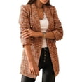 thumbnail image 1 of ManHanLi Women Plaid Double-Breasted Lapel Collar Button Down Long Sleeve Jacket, 1 of 5
