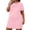 Pink, variant on Utoimkio Women's Summer Short Sleeve T-shirt Dress Plus Size Loose Mini Nightgown Comfy Soft Crewneck Lounge Sleepwear Size L-5XL